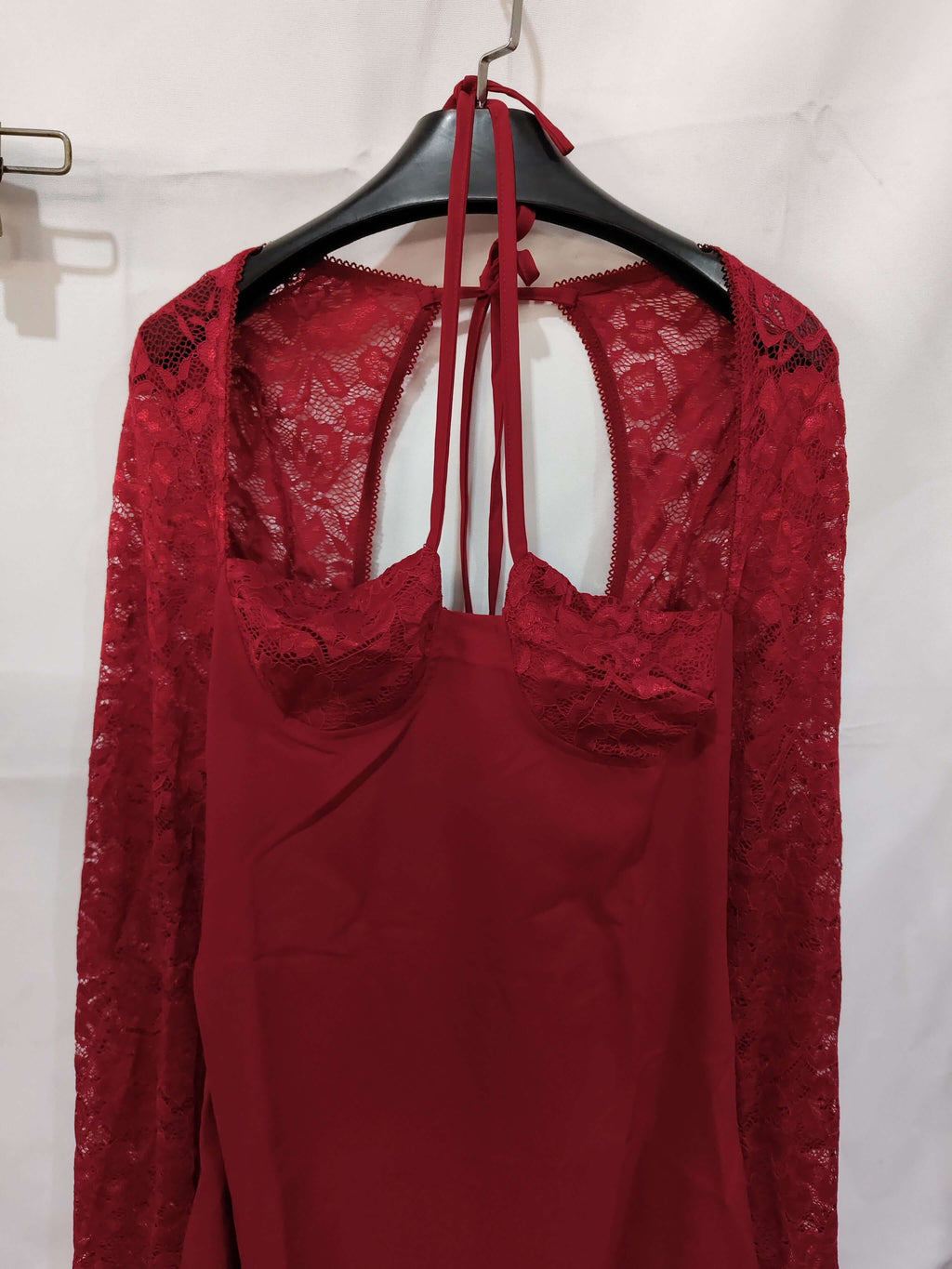 Sexy corset backless top featuring Y2K lace detailing in red, perfect for going out or festivals.