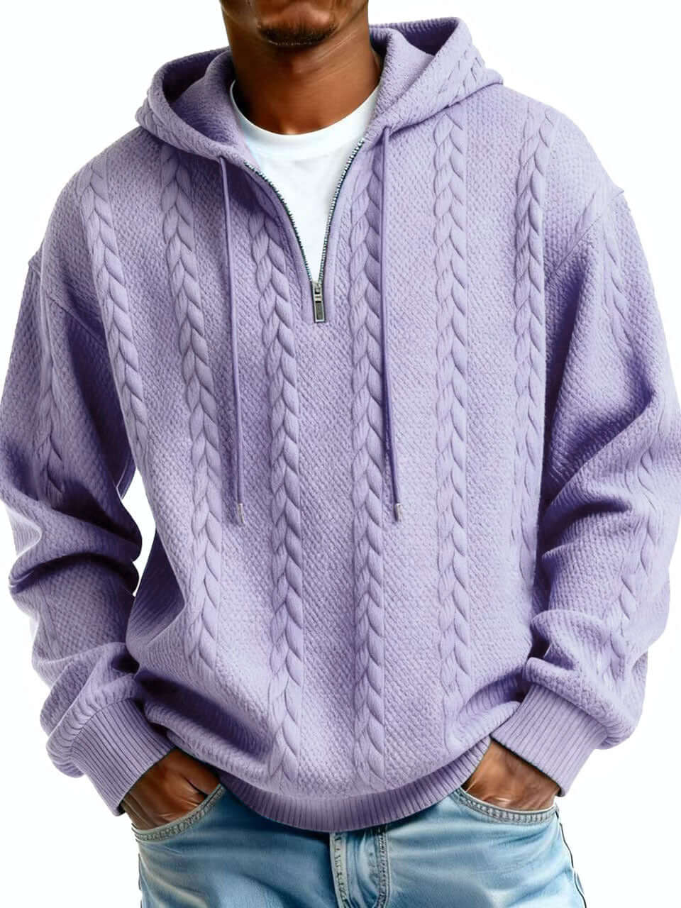 Men's Zip-Up Hooded Sweatshirt – Polyester Pullover Hoodie in Multiple Colours - All you Need