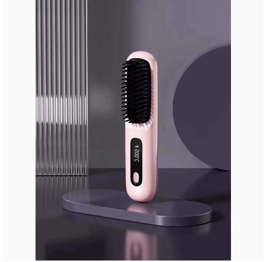 Cordless Hair Straightener Brush – 2-in-1 Wireless Straightening & Styling Comb - All you Need