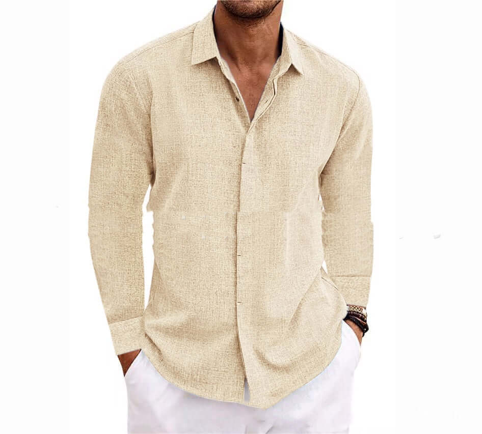 Men's Loose Fit Long-Sleeve Polyester Cardigan – American Retro Style in 7 Colours - All you Need