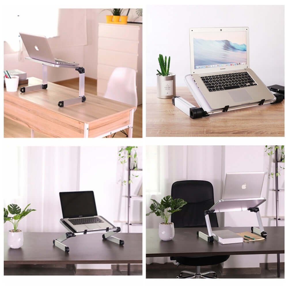 Foldable Aluminium Laptop Stand – 360° Adjustable Height Desk Tray for Bed, Sofa & Office - All you Need