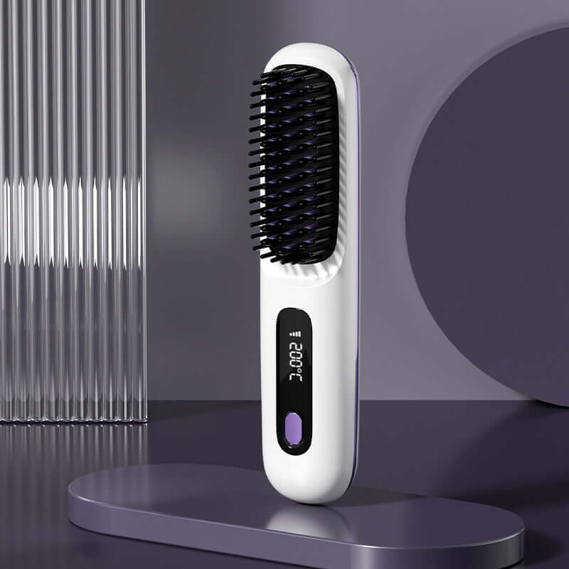 Cordless Hair Straightener Brush – 2-in-1 Wireless Straightening & Styling Comb - All you Need