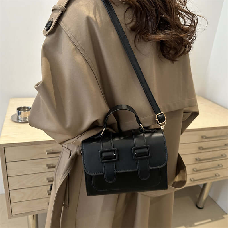 Streetwear Square Crossbody Bag – PU Leather with Phone Pocket in Black, Coffee & Khaki - All you Need