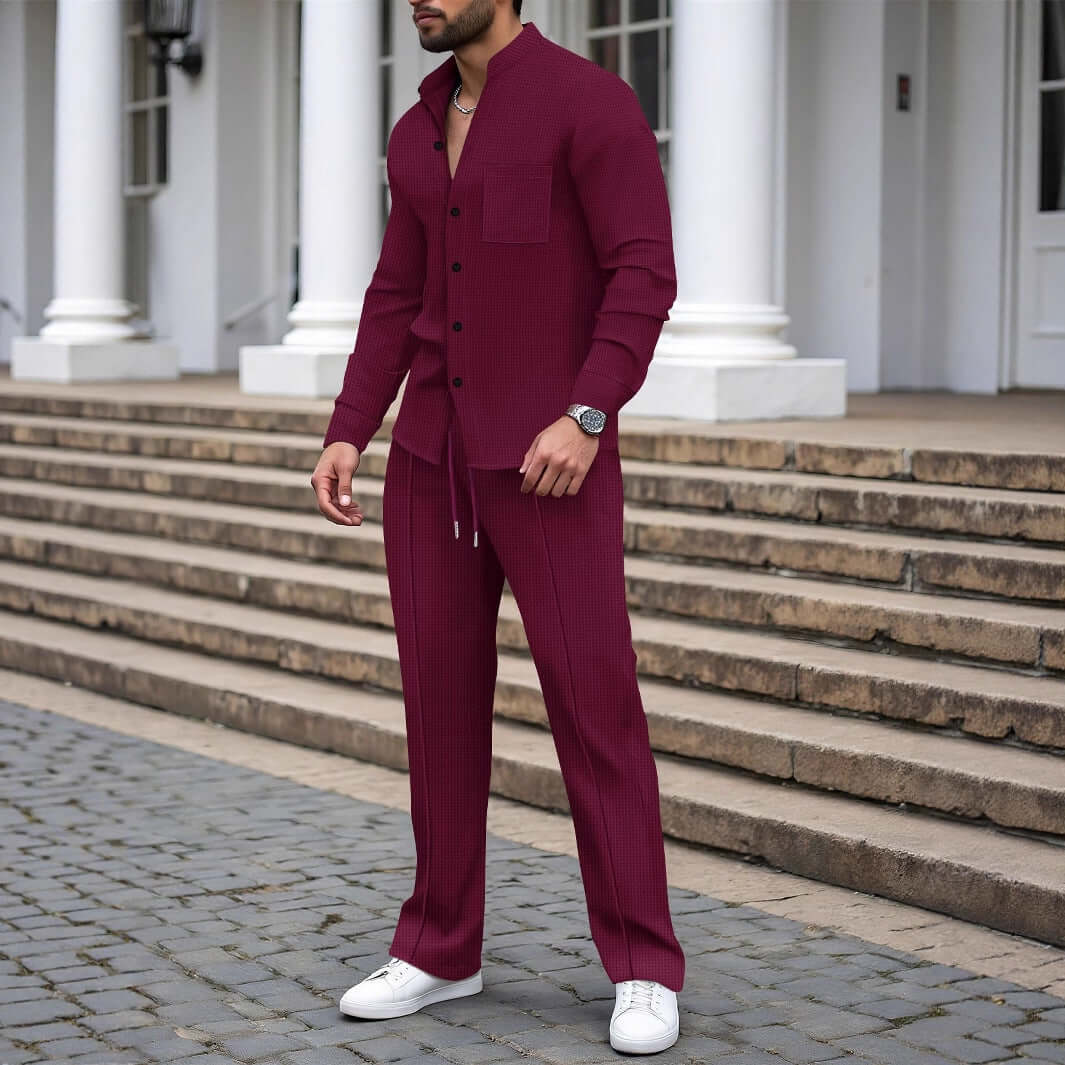 Refined Casual T-Shirt & Trousers Set|6 Colours All you Need - All you Need