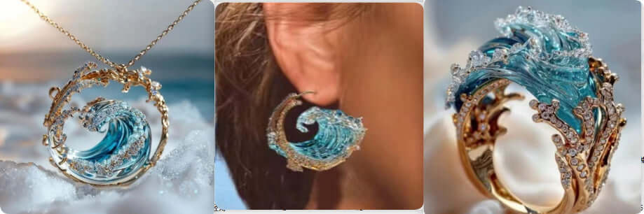 Stainless steel spray finish necklace featuring a wave design pendant, showcasing elegance and modern artistry.