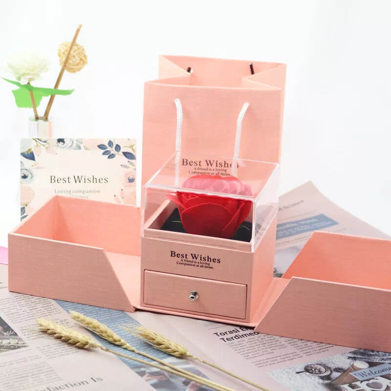 Rose Petal Jewellery Gift Box – Elegant Cardboard Presentation Box for Accessories - All you Need