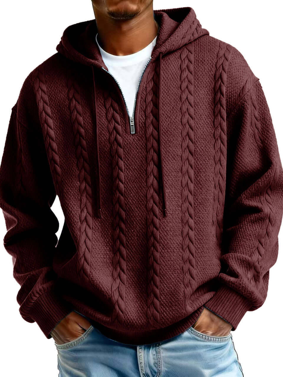 Men's Zip-Up Hooded Sweatshirt – Polyester Pullover Hoodie in Multiple Colours - All you Need