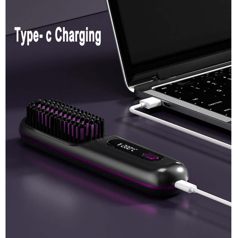 Cordless Hair Straightener Brush – 2-in-1 Wireless Straightening & Styling Comb - All you Need