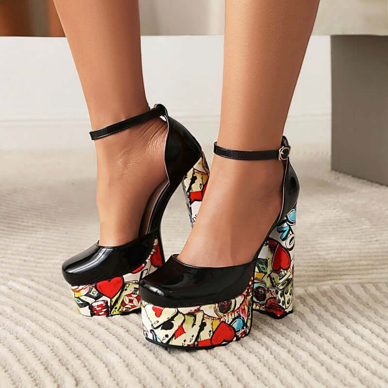 Ultra High Chunky Heel Shoes | 5 Colours | All you Need - All you Need