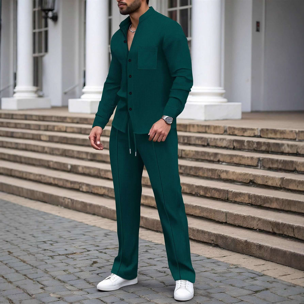 Refined Casual T-Shirt & Trousers Set|6 Colours All you Need - All you Need