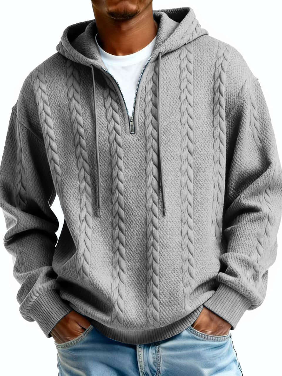 Men's Zip-Up Hooded Sweatshirt – Polyester Pullover Hoodie in Multiple Colours - All you Need