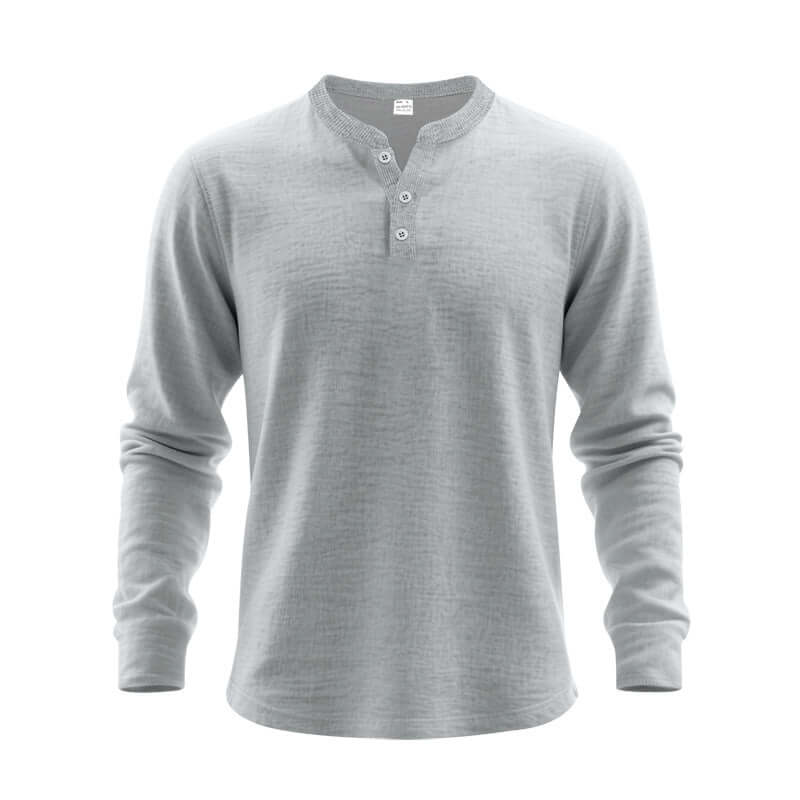 Men's Loose Fit Long-Sleeve Polyester Shirt – Casual Pullover in 7 Colours - All you Need