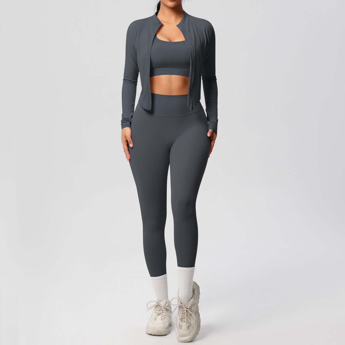 Women's Yoga Outfit Set | 3-Piece Spandex Activewear | All you Need - All you Need