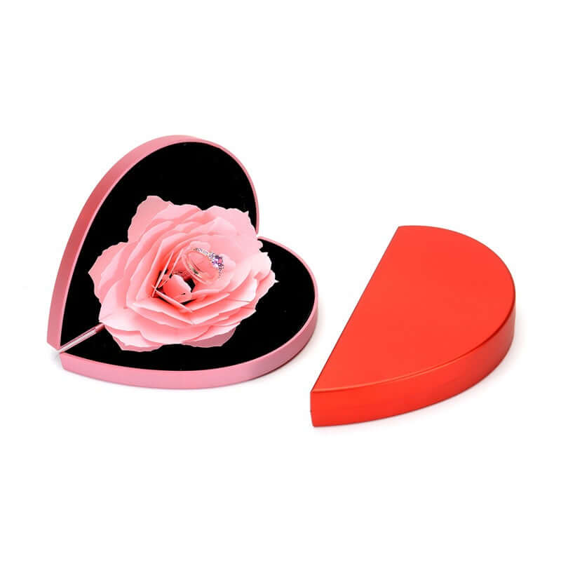 3D Pop-Up Ring Gift Box – Surprise Jewellery Presentation Box in Red & Pink - All you Need