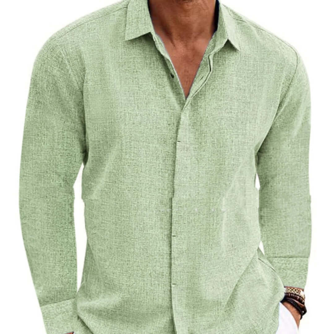 Men's Loose Fit Long-Sleeve Polyester Cardigan – American Retro Style in 7 Colours - All you Need