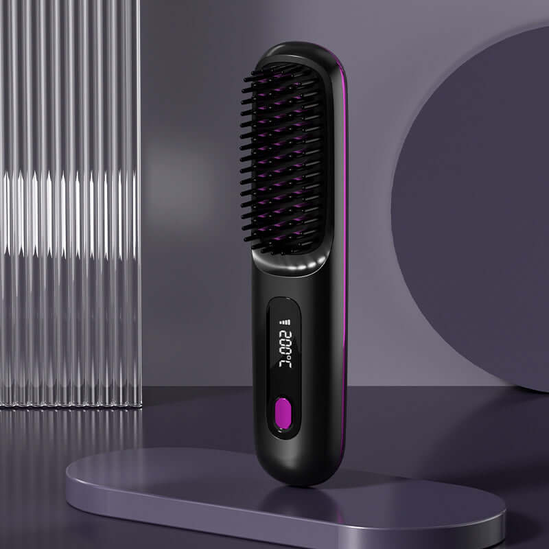 Cordless Hair Straightener Brush – 2-in-1 Wireless Straightening & Styling Comb - All you Need