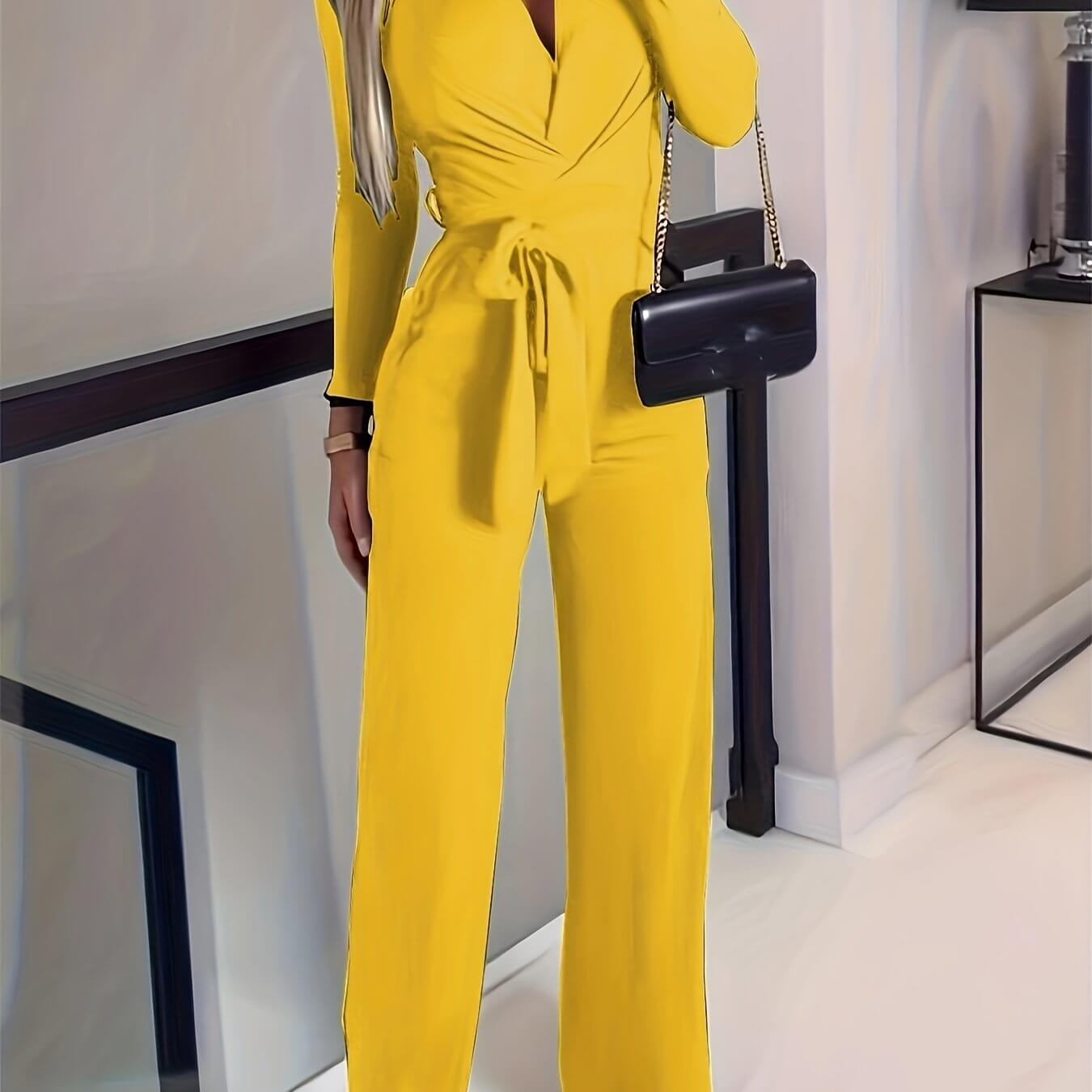 Wide Leg Belted Jumpsuit