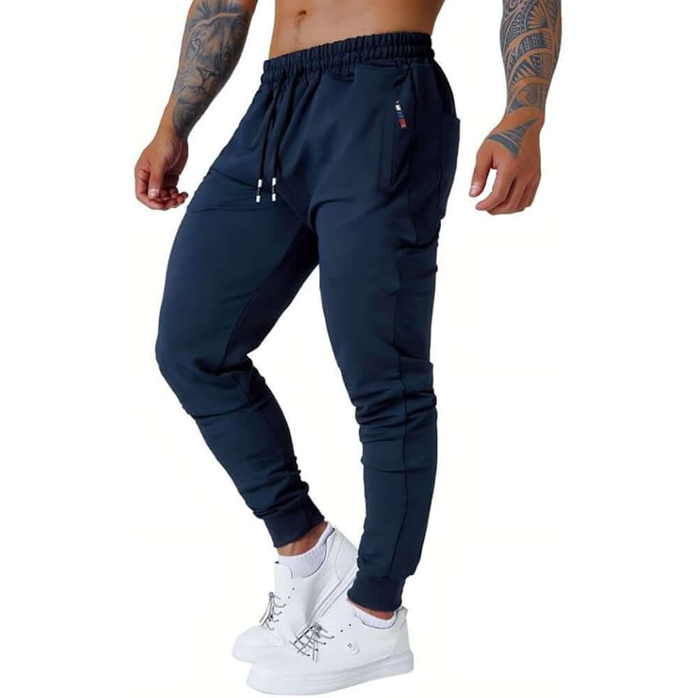 Men's High-Waist Cargo Sweatpants – Slim Polyester Fitness Trousers in 5 Colours - All you Need