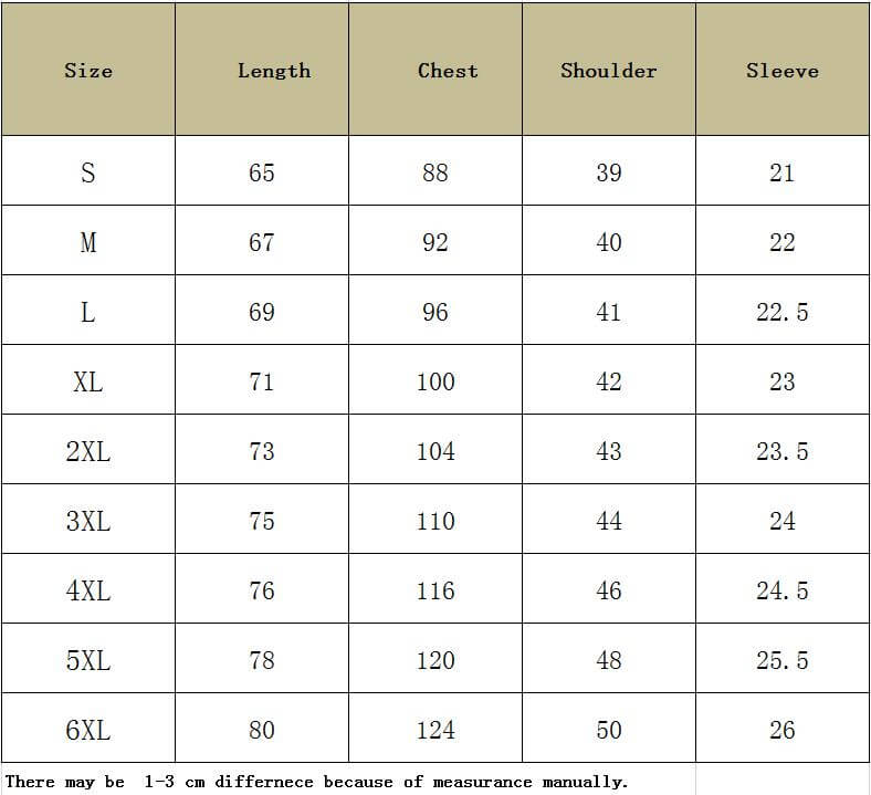 Size chart for 3D graphic t-shirt with measurements for S to 6XL in length, chest, shoulder, and sleeve.