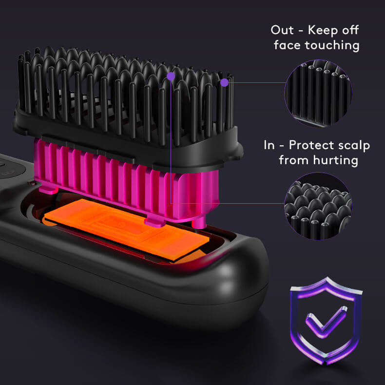 Cordless Hair Straightener Brush – 2-in-1 Wireless Straightening & Styling Comb - All you Need