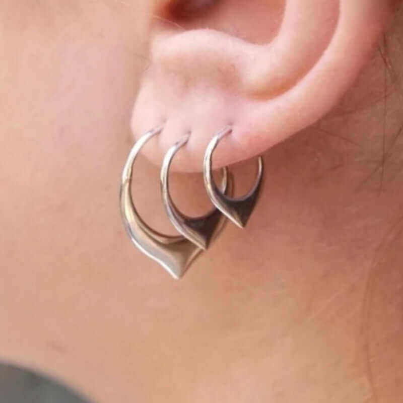Geometric Circular Copper Earrings Set – 3 Pairs in Gold & Silver for Women & Men - All you Need