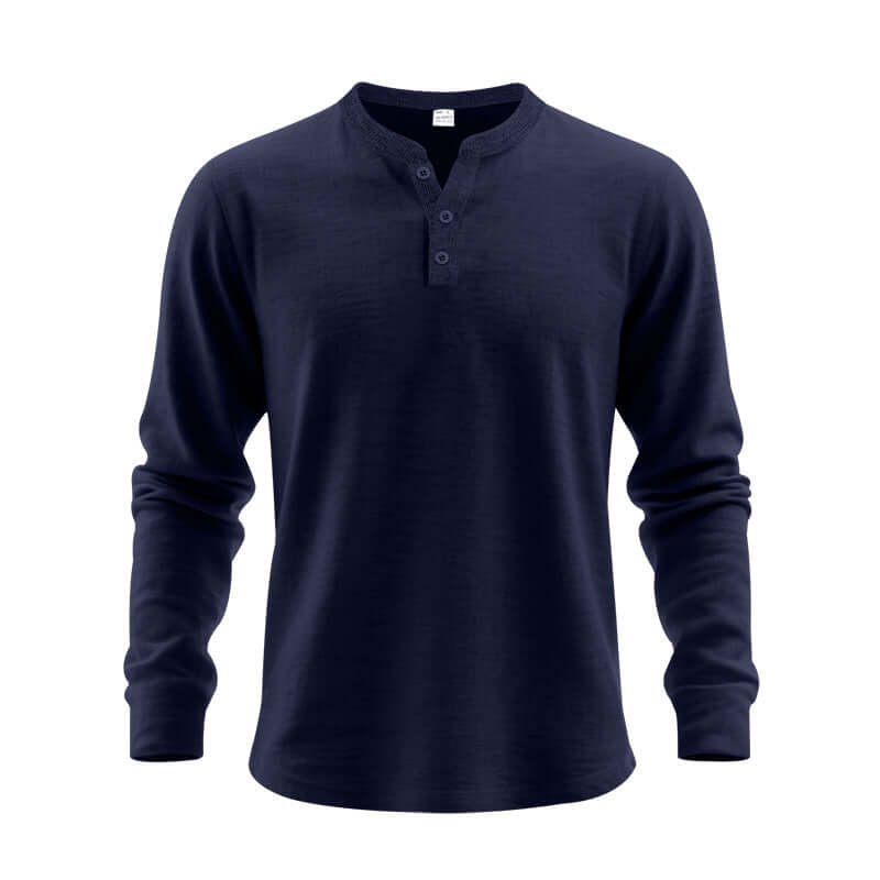 Men's Loose Fit Long-Sleeve Polyester Shirt – Casual Pullover in 7 Colours - All you Need