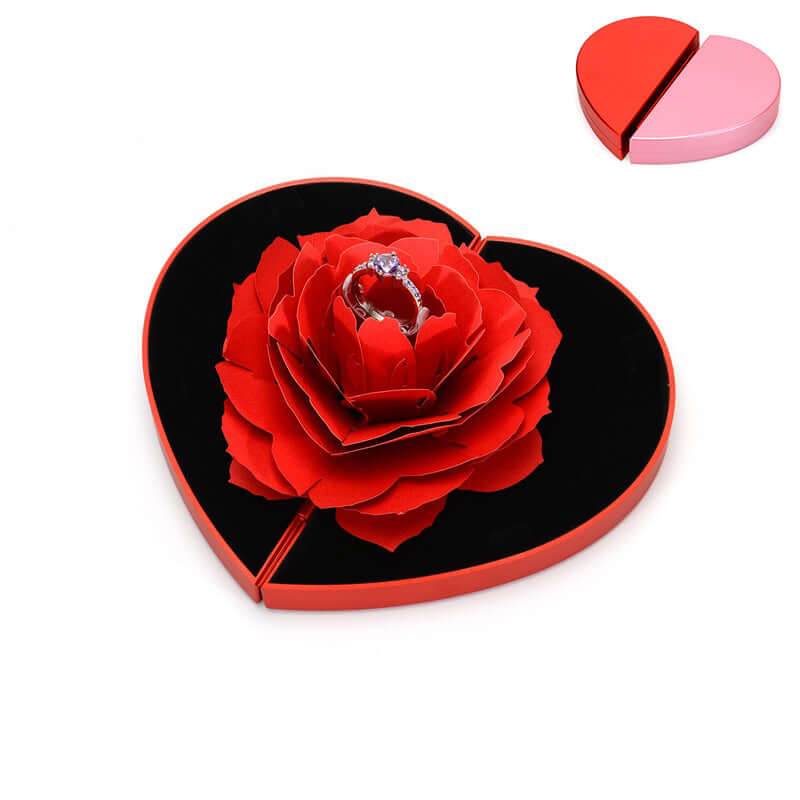 3D Pop-Up Ring Gift Box – Surprise Jewellery Presentation Box in Red & Pink - All you Need