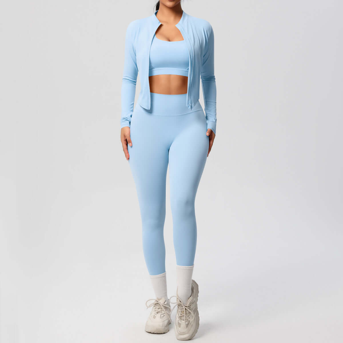 Women's Yoga Outfit Set | 3-Piece Spandex Activewear | All you Need - All you Need