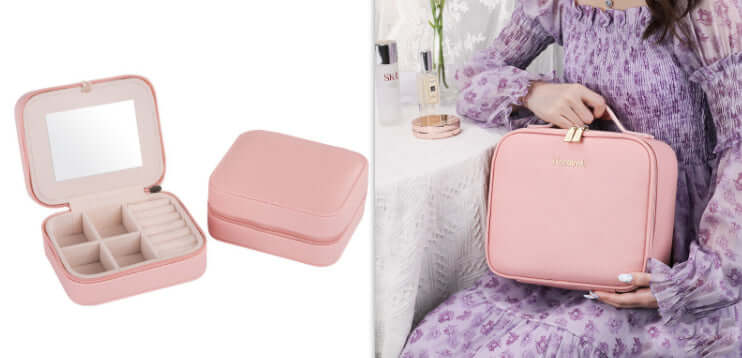 Smart LED Lighted Makeup Case – Large Capacity PU Leather Cosmetic Bag with 4K Mirror & Adjustable Fill Light - All you Need