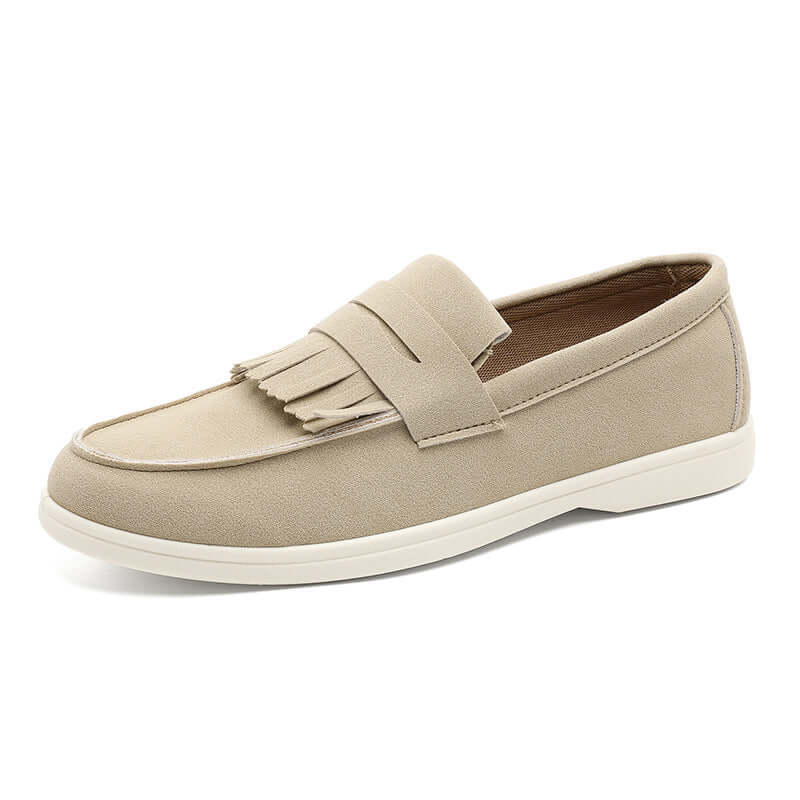 Men's Suede Slip-On Loafers – Flat Heel with Stitched Detail in 5 Colours (Sizes 39–45) - All you Need