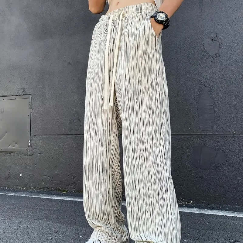 3D Hand-Painted Iridescent Straight-Leg Trousers|All you Need - All you Need