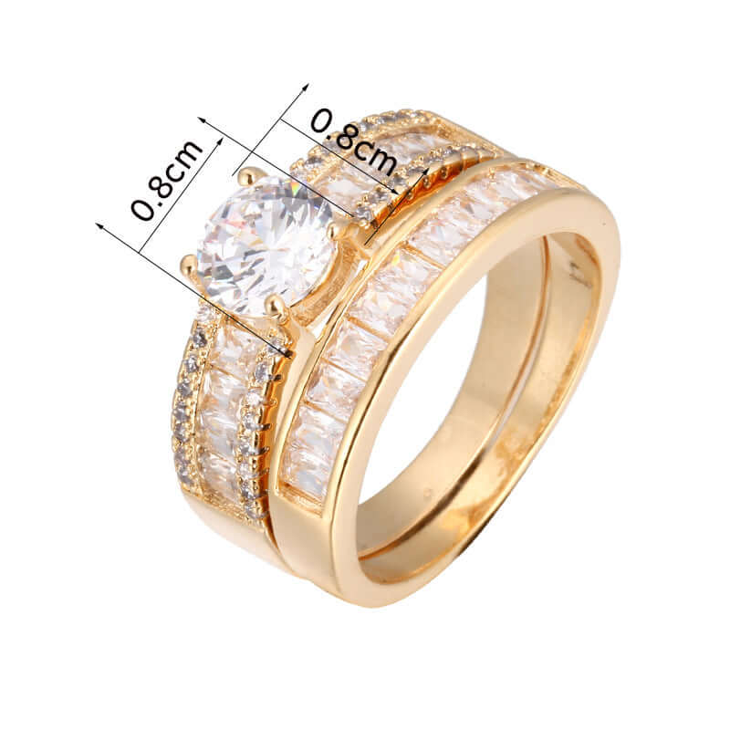 Elegant gold diamond ring from the diamond rings fashion collection, featuring geometric design and electroplating finish.