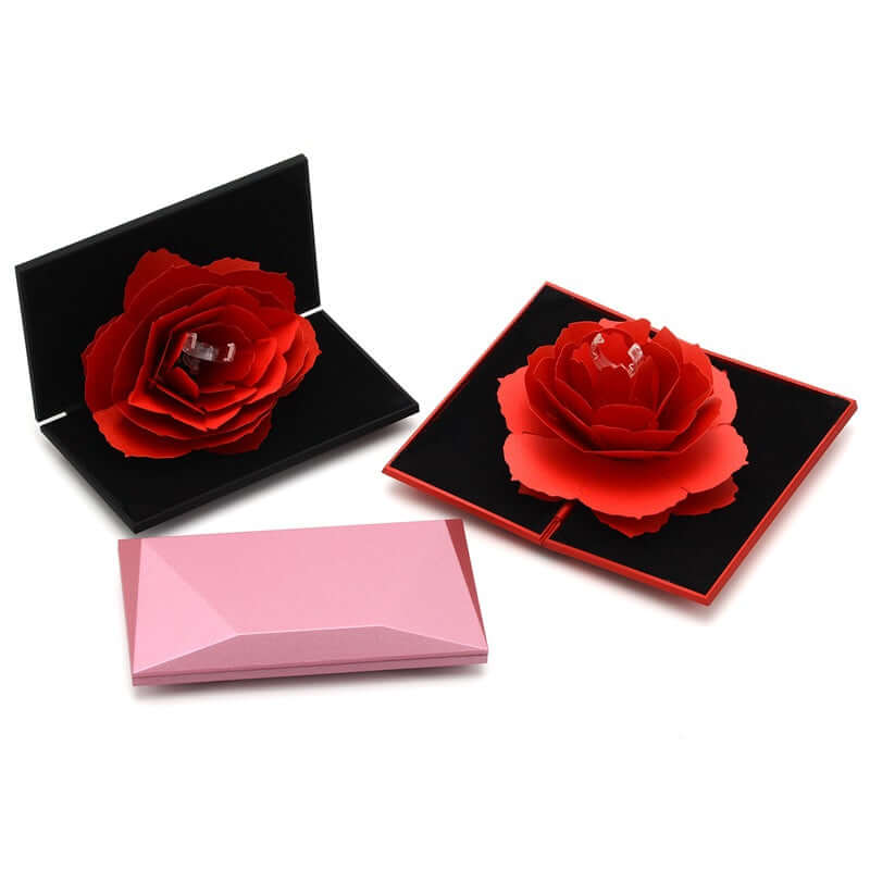 3D Pop-Up Ring Gift Box – Surprise Jewellery Presentation Box in Red & Pink - All you Need