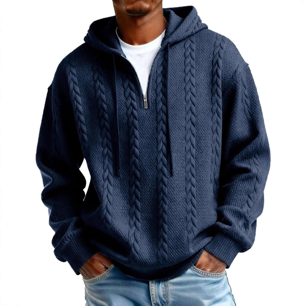 Men's Zip-Up Hooded Sweatshirt – Polyester Pullover Hoodie in Multiple Colours - All you Need