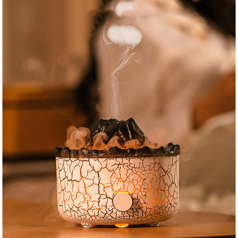 Volcano Humidifier & Aromatherapy Diffuser – LED Flame Effect with Remote Control (0.5–1L) - All you Need