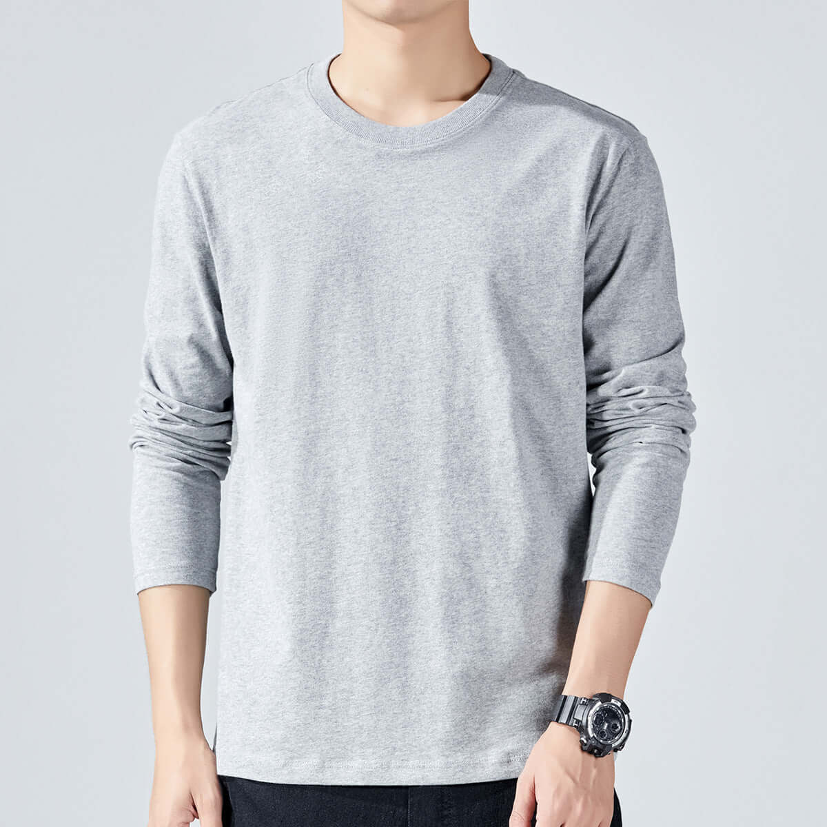 Men's Slim Fit Cotton Long Sleeve T-Shirt – Korean Style in 10 Colours - All you Need