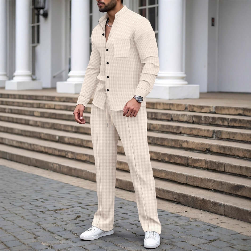 Refined Casual T-Shirt & Trousers Set|6 Colours All you Need - All you Need