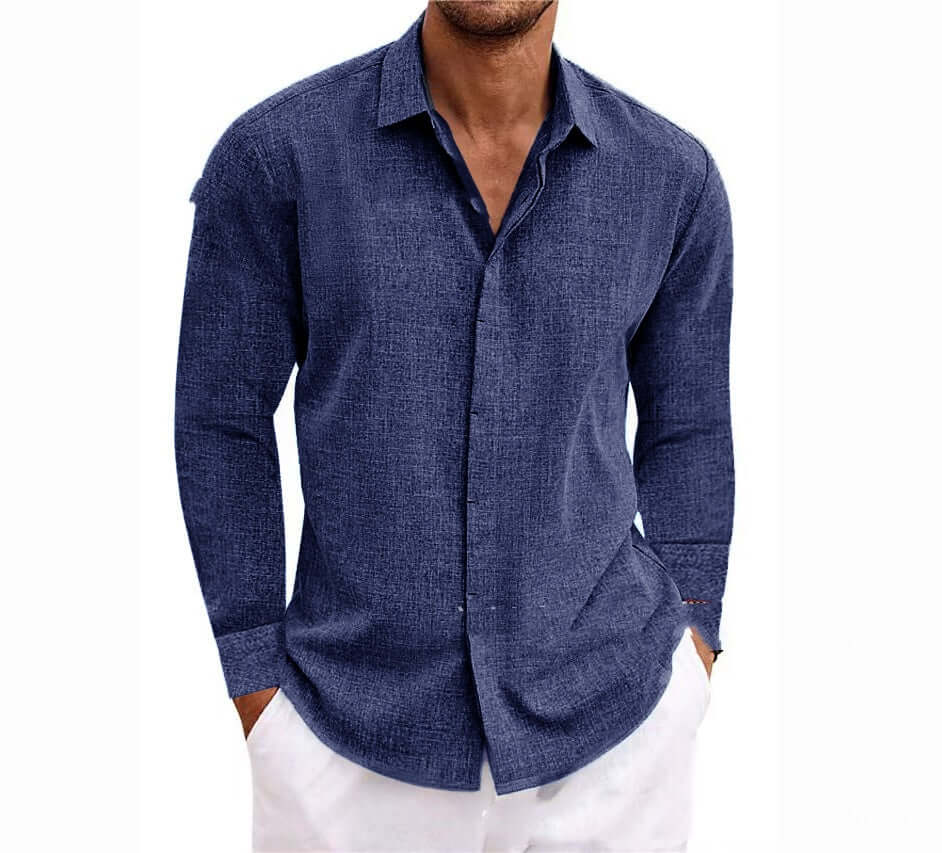 Men's Loose Fit Long-Sleeve Polyester Cardigan – American Retro Style in 7 Colours - All you Need