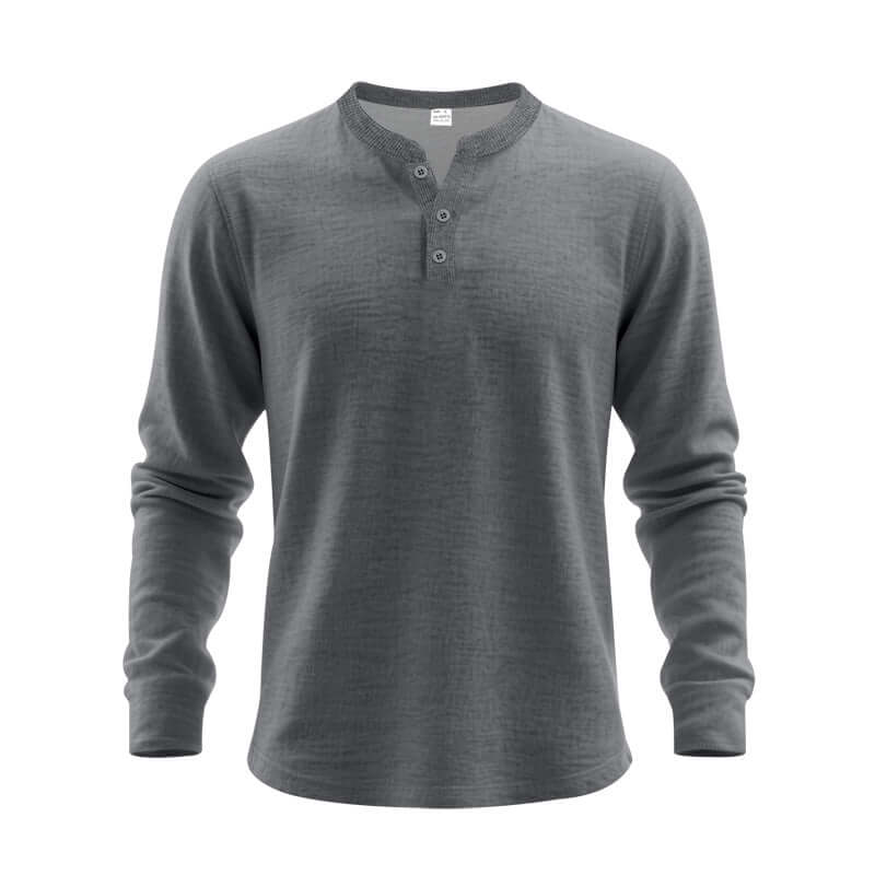Men's Loose Fit Long-Sleeve Polyester Shirt – Casual Pullover in 7 Colours - All you Need