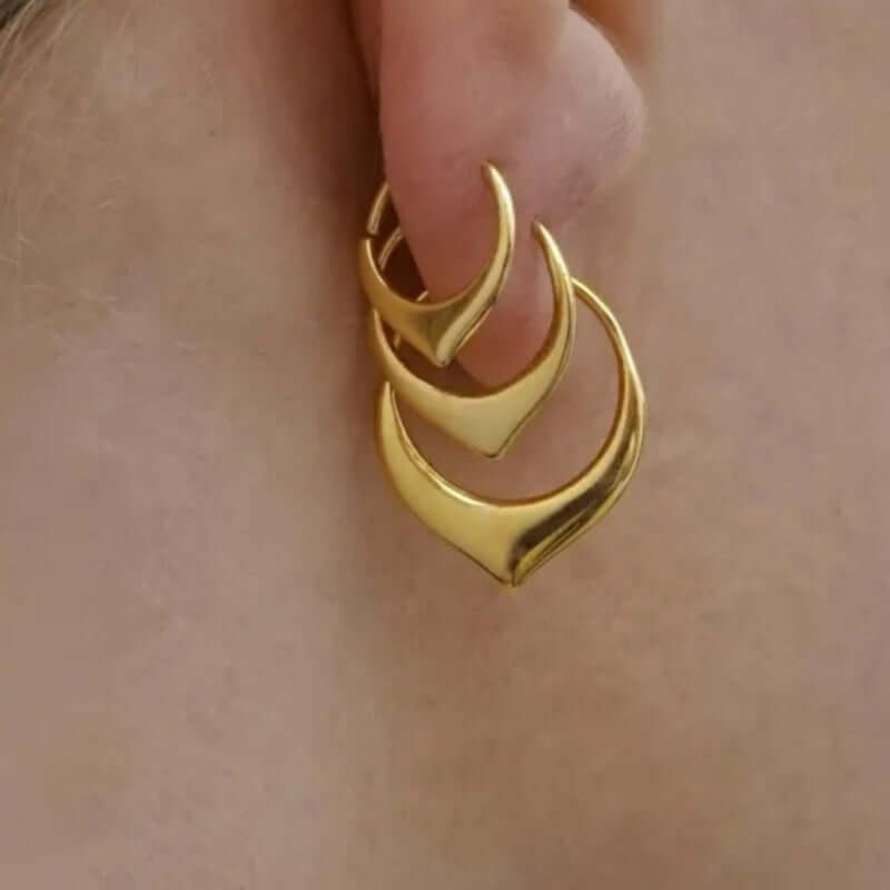 Geometric Circular Copper Earrings Set – 3 Pairs in Gold & Silver for Women & Men