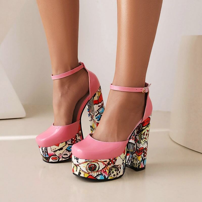 Ultra High Chunky Heel Shoes | 5 Colours | All you Need - All you Need
