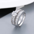 Stylish geometric diamond rings fashion collection in white and yellow copper with electroplating finish.