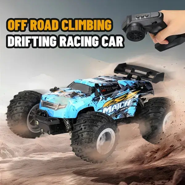high-speed remote control car in action, showcasing off-road climbing and drifting performance.