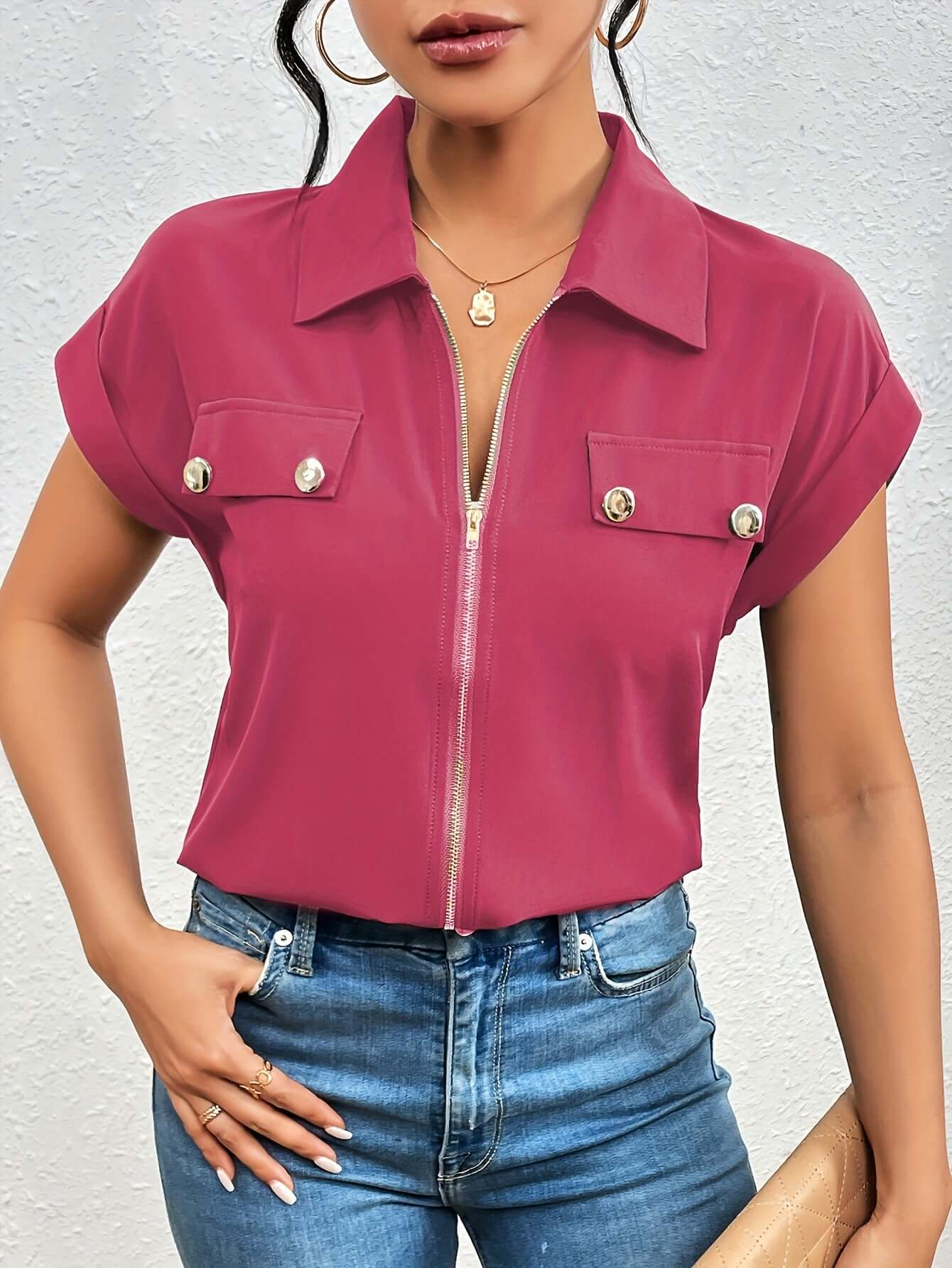 Elegant Lapel Shirt | Women's Button-Up | All you Need - All you Need