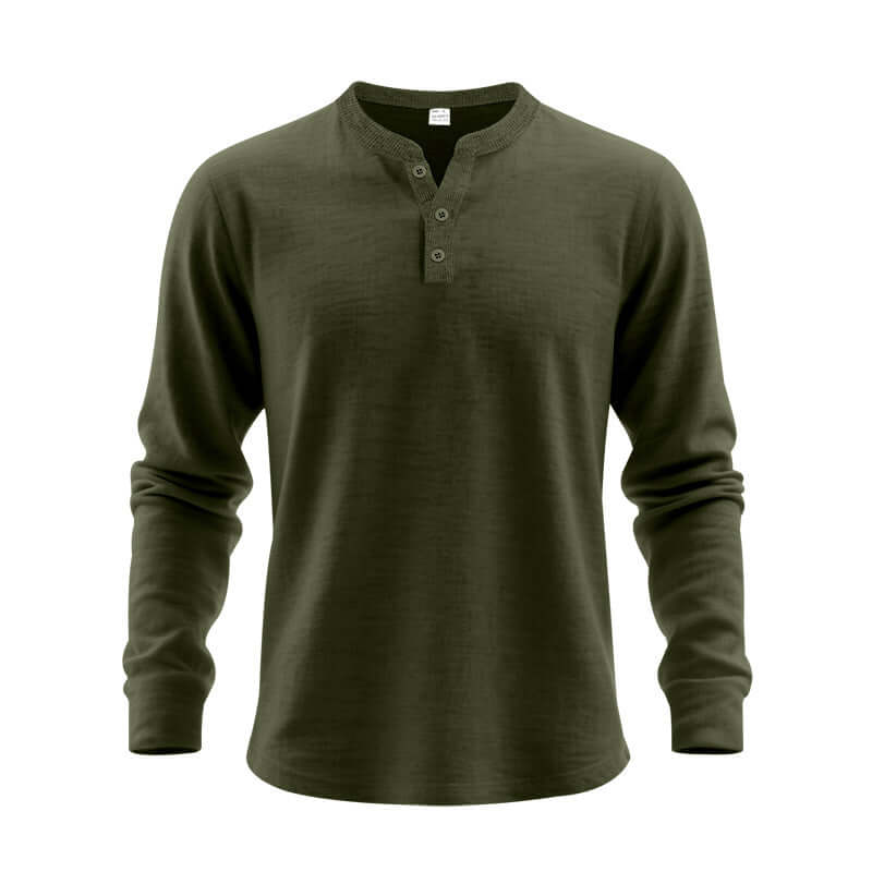 Men's Loose Fit Long-Sleeve Polyester Shirt – Casual Pullover in 7 Colours - All you Need