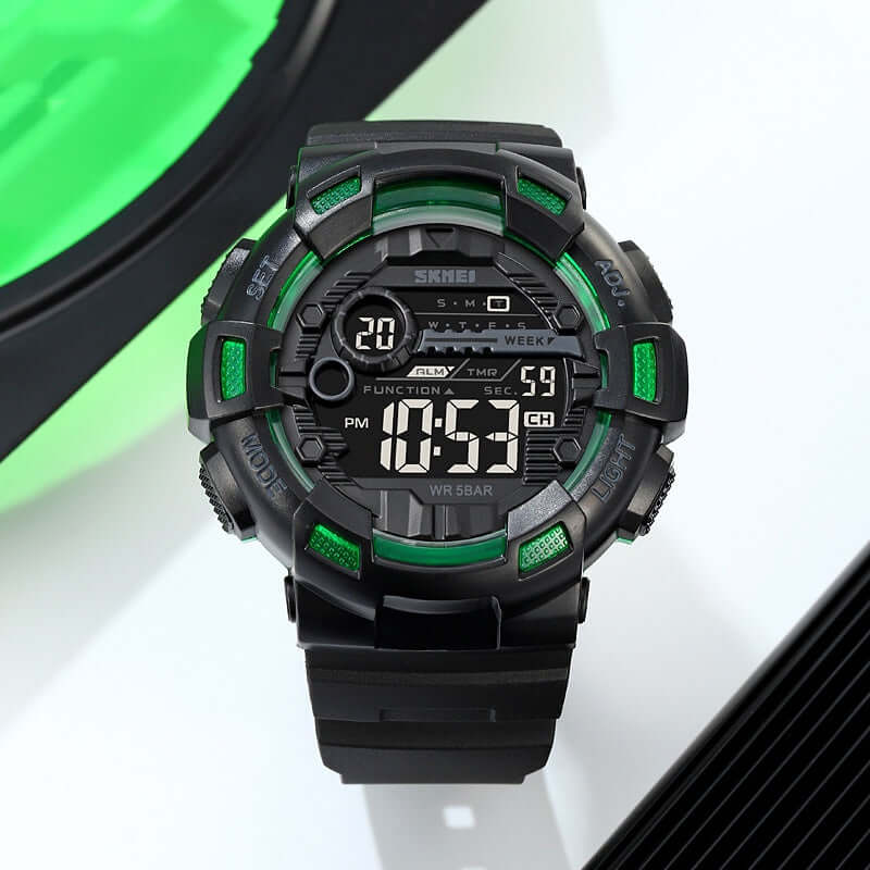 Waterproof Digital Sports Watch – 50M Water Resistant, Luminous, 7 Colour Options - All you Need