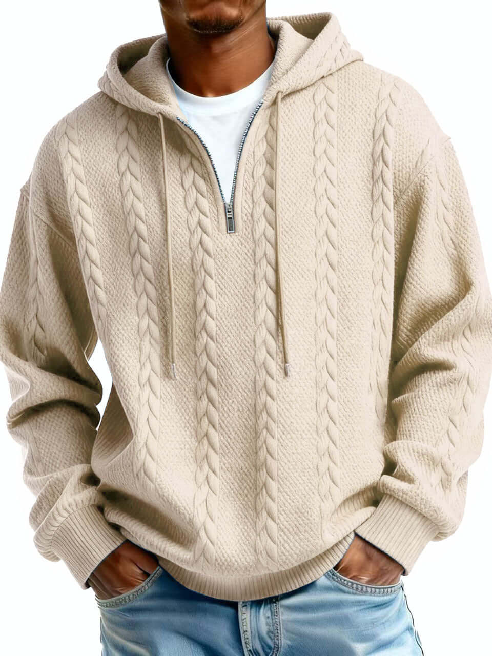 Men's Zip-Up Hooded Sweatshirt – Polyester Pullover Hoodie in Multiple Colours - All you Need