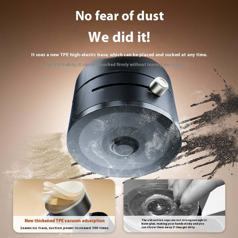 Vacuum suction car phone holder featuring TPE high-elastic base for secure attachment and easy cleaning.