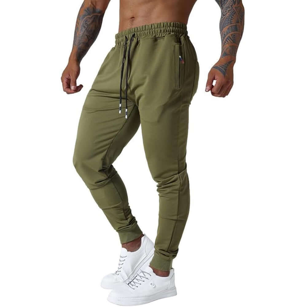 Men's High-Waist Cargo Sweatpants – Slim Polyester Fitness Trousers in 5 Colours - All you Need