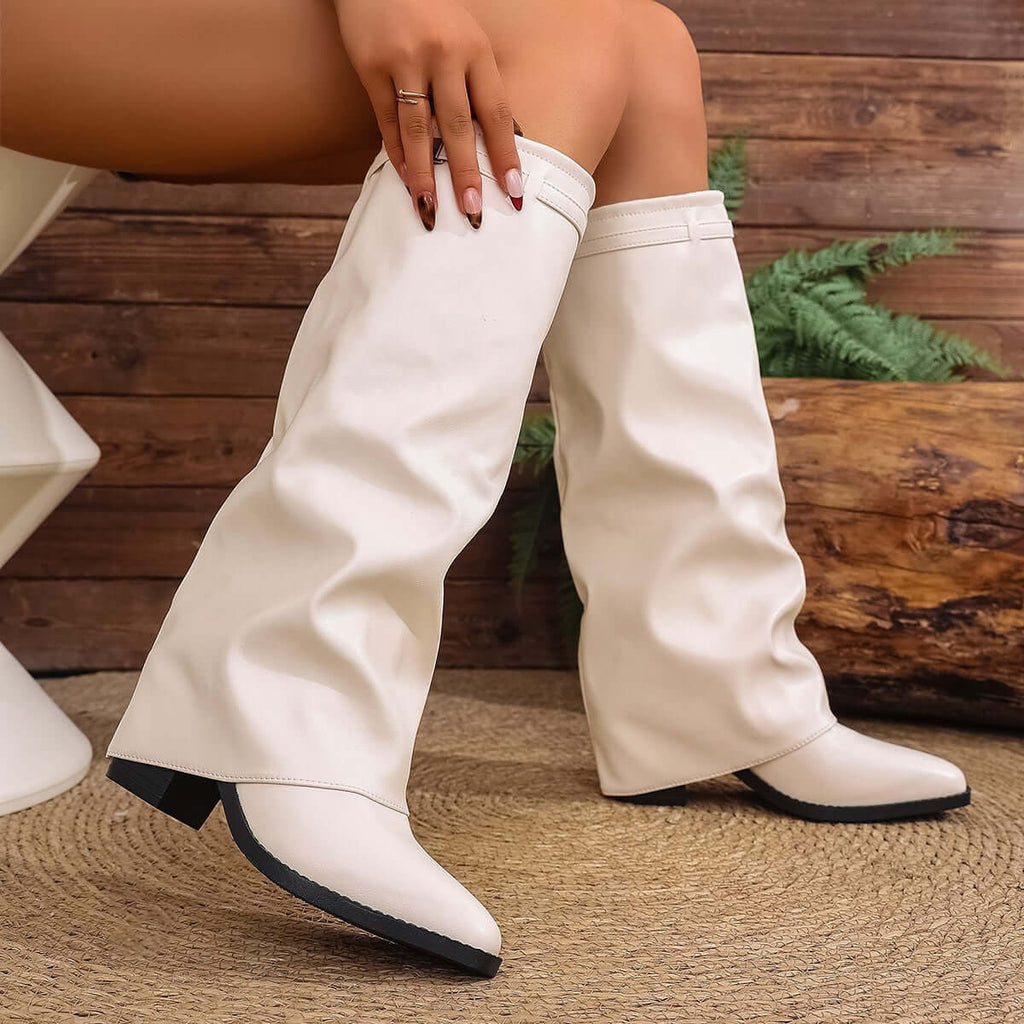 Women's High-Shaft Chunky Heel Boots | All you Need - All you Need